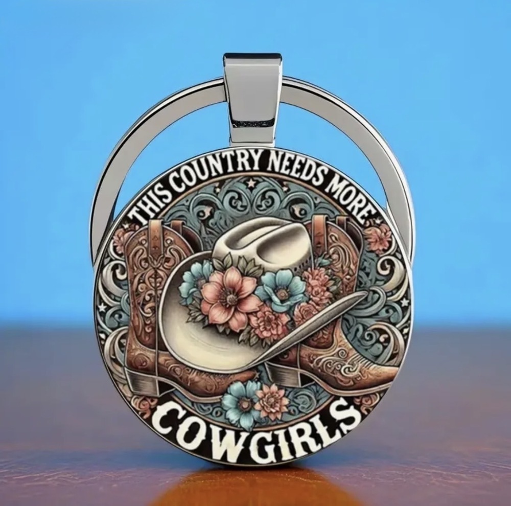 3/$25 This Country Needs More Cowgirls Keychain NEW